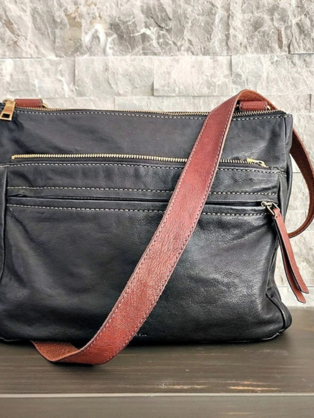 Fossil Corey Crossbody Bag in Black & Brown